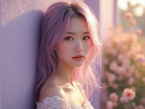 nayong,light purple,zuoyun,pale purple,liyun,joo,lilac,purple and pink,purple background,white purple,white with purple,oeun,lavender blush,gowon,pink beauty,pink hair,qiong,xiaolu,lavender,yuexi,Photography,General,Realistic