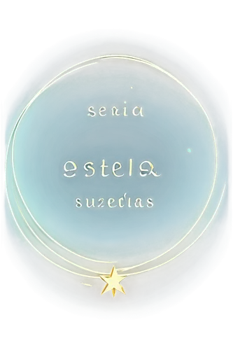 Estella logo, golden stars, celestial bodies, glowing aurora, soft gradient background, 3D effects, metallic sheen, intricate details, bold font, circular shape, symmetrical composition, high-contrast