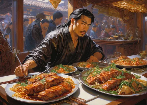 korean royal court cuisine,korean cuisine,korean chinese cuisine,asian cuisine,chinese cuisine,chinese restaurant,dongfang meiren,eastern food,asian food,hong kong cuisine,asian culture,korean culture,sicilian cuisine,chinese food,oriental,asian vision,izakaya,feast noodles,kimchi,korean food,Illustration,Realistic Fantasy,Realistic Fantasy 03