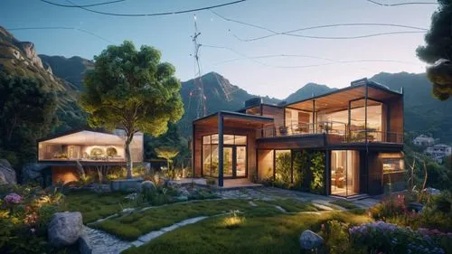 house in the mountains,house in mountains,cubic house,electrohome,modern house,beautiful home,Photography,General,Sci-Fi