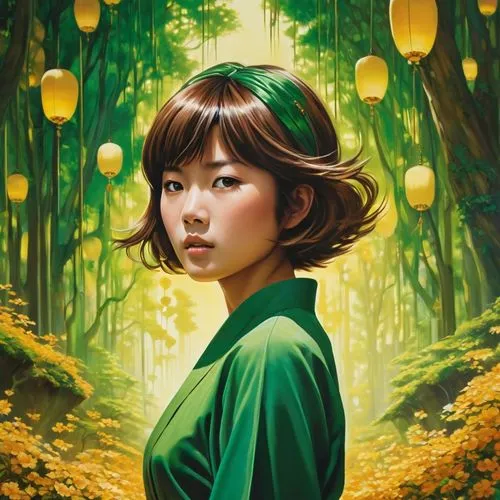 chihiro,hoshihananomia,tsuneo,utada,saionji,toshiko,sakimoto,koreana,suzong,han thom,girl with tree,mystical portrait of a girl,forest clover,urakami,osako,hiroko,welin,koreeda,world digital painting,ghibli,Photography,General,Realistic