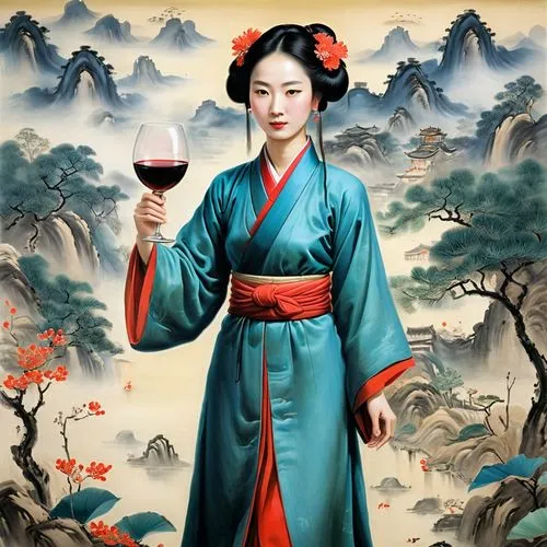 chuseok,baijiu,heungseon,jiaozhi,dongbuyeo,rongfeng,xiaohong,wangmo,jianfei,dongyi,geisha girl,yangmei,sungkyunkwan,fengyun,xiaojian,zhiyuan,xiaofei,geisha,liqin,oriental painting,Illustration,Abstract Fantasy,Abstract Fantasy 16