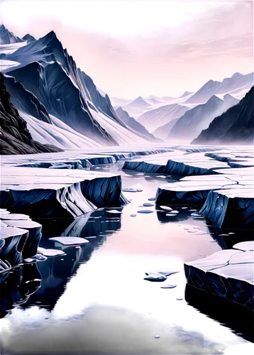 ice landscape,glacial lake,icesheets,icefield,glacier,arctic,icefields,glaciations,ice planet,the glacier,glaciers,glacial melt,nordland,ice floes,icefjord,virtual landscape,frozen lake,ice floe,glacial,icewind,Illustration,Black and White,Black and White 30