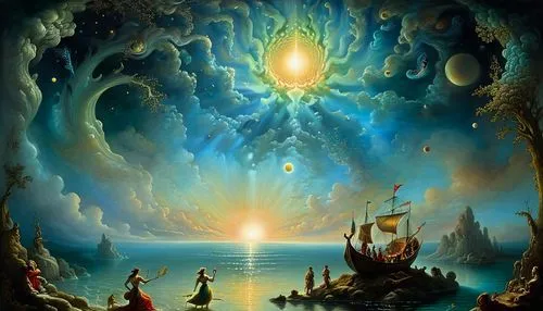 fantasy picture,god of the sea,the pillar of light,atlantean,samudra,samuil,fantasy art,fantasia,sea god,alfheim,ascension,prospera,oracular,samsara,silmarillion,ekadashi,mermaid background,poseidon,mirror of souls,fantasy landscape,Illustration,Realistic Fantasy,Realistic Fantasy 40