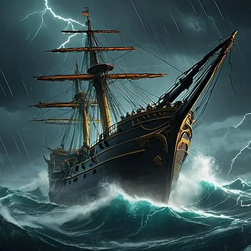 galleon,sea storm,barquentine,sea sailing ship,caravel,maelstrom,sail ship,tallship,merchantman,beeldenstorm,whaleship,sailing ship,radstrom,poseidon,trireme,sea fantasy,stormbringer,tempestad,greyjoy,pirate ship,Conceptual Art,Fantasy,Fantasy 02