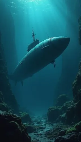 sunken boat,bathyscaphe,submarino,beneath,underwater background,undersea,deep sea,submarines,under the water,midwater,submersible,megalodon,the bottom of the sea,sunken,sunken ship,deep ocean,depths,underwater landscape,nekton,remora