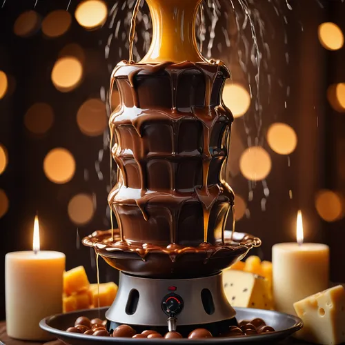 chocolate fountain,mystic light food photography,bossche bol,fondue,yule log,boston cream pie,golden candlestick,cheese fondue,valentine candle,chocolatier,ferrero rocher cake,christmas candle,candy cauldron,chocolate sauce,food photography,beeswax candle,chopped chocolate,ice cream cake with chocolate sauce,chocolate desert,christmas pudding,Photography,General,Cinematic