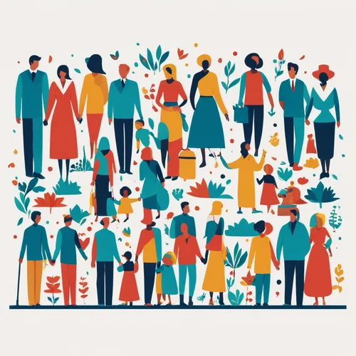 Imagine a family reunion with people of different ages and nationalities.,vector people,crowd of people,peoples,group of people,audience,people,international family day,crowd,people characters,crowds,