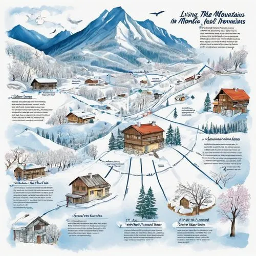 ski resort,mountain huts,olympic mountain,snowy mountains,cascade mountain,snow mountain,snow mountains,mountain station,vector infographic,ski touring,white mountains,mountainous landforms,the landscape of the mountains,snow scene,moutains,christmas skiing,alpine meadows,mountains snow,the spirit of the mountains,winter landscape,Unique,Design,Infographics