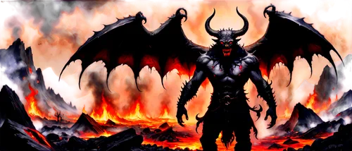 black dragon,devilwood,nine-tailed,draconic,daemon,fire devil,dark-type,walpurgis night,fire background,dragon fire,diablo,dark elf,death god,dragon of earth,lake of fire,heaven and hell,hell,angel of death,lucifer,magma,Illustration,Paper based,Paper Based 24