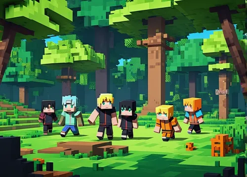 villagers,minecraft,asterales,ravine,druid grove,3d render,forest glade,farm pack,aaa,cube background,elven forest,low poly,cartoon forest,forest workers,forest,the forest,stick kids,the woods,forest ground,the forests,Unique,Pixel,Pixel 03