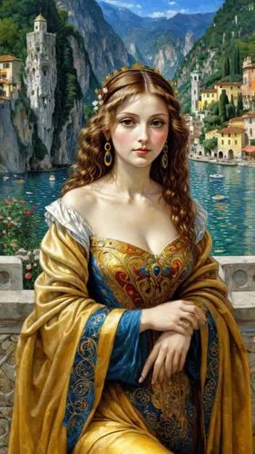 taormina,cepora judith,malcesine,venetia,emile vernon,lacerta,girl on the river,fantasy art,italian painter,fantasy picture,venetian,artemisia,botticelli,world digital painting,aphrodite,hipparchia,portofino,the prophet mary,the carnival of venice,hispania rome