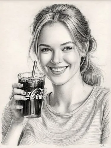 woman drinking coffee,spearritt,sarah walker,a girl's smile,nescafe,coffee tea drawing,Illustration,Black and White,Black and White 30