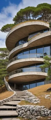 futuristic architecture,dunes house,modern architecture,kirrarchitecture,eco hotel,archidaily,japanese architecture,futuristic art museum,eco-construction,arhitecture,contemporary,3d rendering,asian architecture,terraces,circular staircase,multi-storey,architecture,wooden construction,modern house,dune ridge,Conceptual Art,Fantasy,Fantasy 08