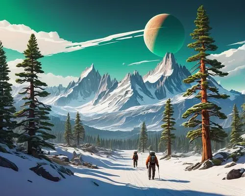 ice planet,extrasolar,sci fiction illustration,gliese,snow scene,snow landscape,Conceptual Art,Sci-Fi,Sci-Fi 20