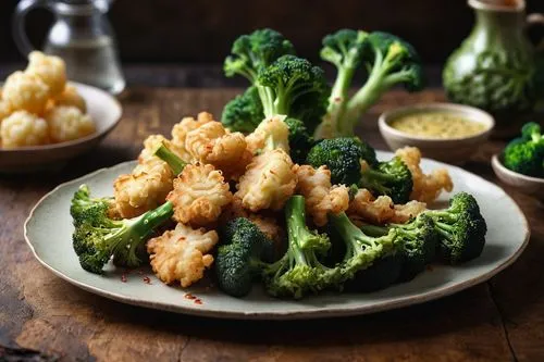 A plate of tempura broccoli ,A plate of tempura broccoli ,fried prawn,fried shrimp,shrimp tempura,udang,fried squid,broccolini,Photography,General,Commercial