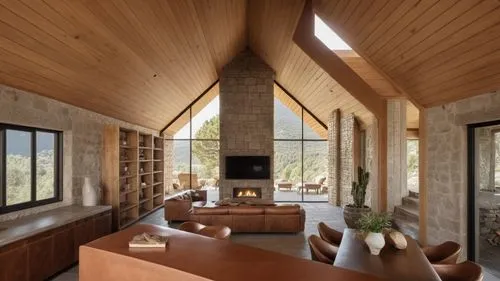 fire place,wooden beams,log home,timber house,fireplace,bohlin,clerestory,family room,dunes house,vaulted ceiling,cabin,mid century house,log cabin,fireplaces,the cabin in the mountains,lodge,chalet,mid century modern,home interior,breakfast room,Photography,General,Realistic