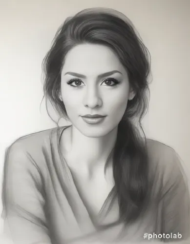 girl portrait,margairaz,woman portrait,photo painting,girl drawing