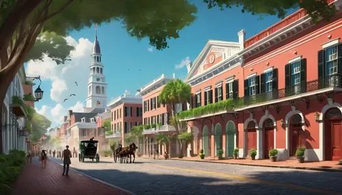 violet evergarden,delgada,street scene,townhouses,sidestreet,palo alto,honolulu,brownstones,shopping street,old linden alley,the city of mozart,beautiful buildings,savannah,microdistrict,spui,alexandria,townhomes,city corner,kurashiki,urbana,Conceptual Art,Fantasy,Fantasy 02