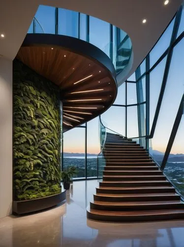 glass wall,contemporary decor,landscape designers sydney,interior modern design,modern decor,outside staircase,staircase,landscape design sydney,luxury home interior,lobby,foyer,winding staircase,penthouses,interior design,staircases,interior decor,spiral staircase,landscaped,stairwell,modern architecture,Illustration,Abstract Fantasy,Abstract Fantasy 20