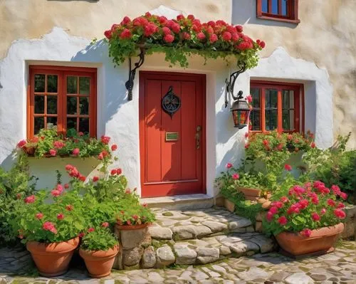 greek island door,garden door,houses clipart,traditional house,exterior decoration,beautiful home,doorsteps,country cottage,miniature house,puglia,doorways,casitas,front door,small house,house painting,old door,the threshold of the house,woman house,flower boxes,cottage garden,Illustration,Japanese style,Japanese Style 19