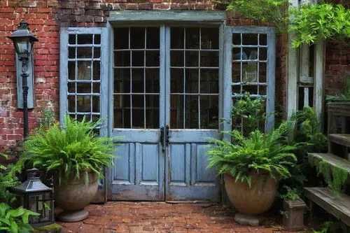 garden door,old door,window with shutters,blue door,front door,headhouse,wooden shutters,shutters,front porch,doorways,doorway,porch,old colonial house,entryway,entryways,french quarters,wooden door,blue doors,plantation shutters,courtyards,Illustration,Realistic Fantasy,Realistic Fantasy 41