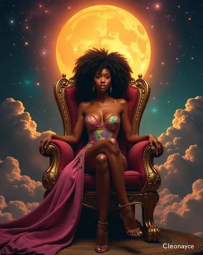 oshun,afrofuturism,womanist,afrocentrism,queenship,afrocentric,Illustration,Retro,Retro 01