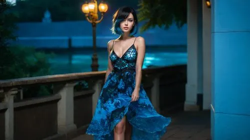 evening dress,eveningwear,dress doll,cheongsam,girl in a long dress,blue enchantress