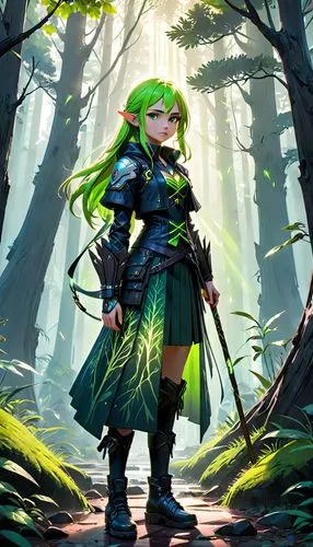 druid,patrol,green aurora,druid grove,link,forest background,meteora,scandia gnome,aaa,fae,elven forest,green wallpaper,elven,forest clover,background ivy,alm,male elf,summoner,forest dark,green forest,Anime,Anime,General