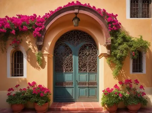 garden door,greek island door,doorways,front door,doorway,sicily window,doors,blue doors,blue door,archways,wooden door,bougainvilleas,door wreath,exterior decoration,open door,entryways,wrought iron,doorsteps,old door,the threshold of the house,Art,Classical Oil Painting,Classical Oil Painting 23