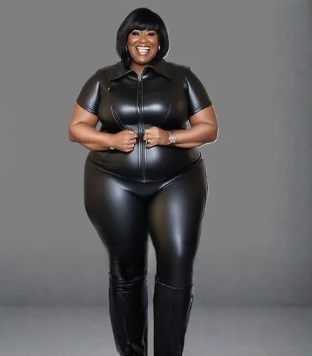 plus-size model,plus-size,plus-sized,cellulite,ebony,diet icon,photo session in bodysuit,black woman,fat,kim,big,black women,african american woman,jumpsuit,black leather,ester williams-hollywood,black jane doe,gordita,latex clothing,maria bayo