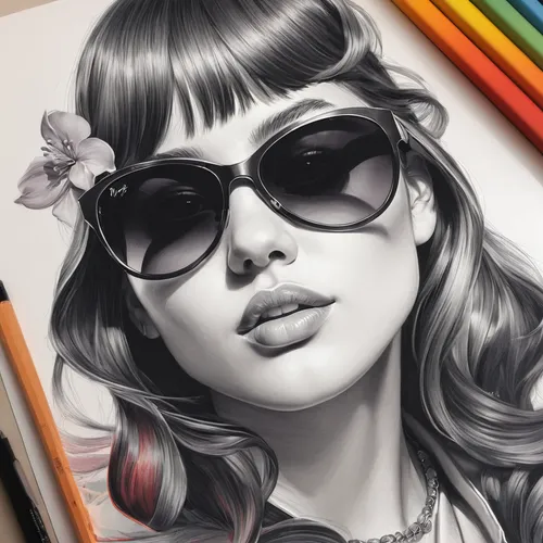 sunglasses,girl drawing,pencil drawing,shaded,pencil drawings,pencil art,girl portrait,charcoal pencil,graphite,illustrator,sunglass,shades,lotus art drawing,vintage drawing,fashion illustration,copic,drawing mannequin,rose drawing,pencil color,ray-ban,Conceptual Art,Fantasy,Fantasy 03