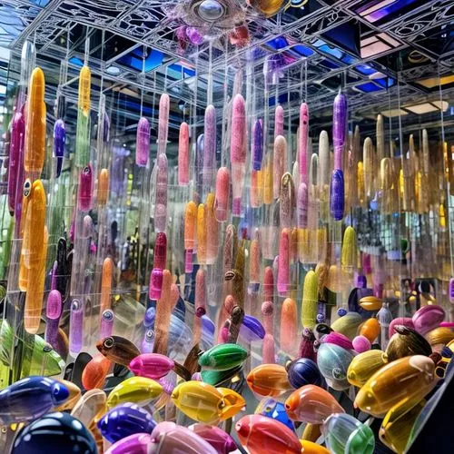 colorful balloons,candy store,rainbow color balloons,candy shop,klepon,water balloons,fairy world,plastic arts,toy store,candy cauldron,streamers,gummybears,stick candy,gummi candy,water display,aquarium decor,candies,neon candy corns,sugar factory,aquarium