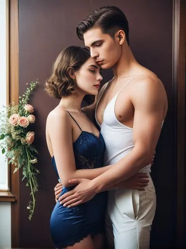 Create an elegant couple in love that will show off your best work.,a man in a  and a woman with her eyes close kiss,vintage man and woman,dancing couple,young couple,roaring twenties couple,vintage b