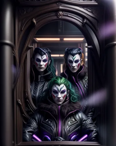 nightshade family,mirror of souls,lopushok,trinity,cg artwork,the mirror,passengers,advisors,masquerade,magic mirror,custom portrait,magistrate,sterntaler,mirrors,mirror image,elves,makeup mirror,mirror reflection,mirror frame,cosmetics counter