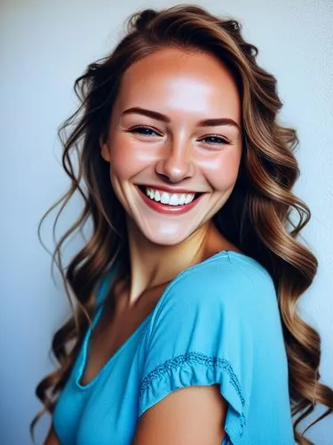 The most enchanting smile I've ever seen.,a woman in blue shirt smiling with hair down,laser teeth whitening,sonrisa,portrait background,a girl's smile,beautiful young woman,invisalign