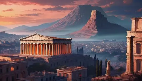 petra,ancient city,propylaea,acropolis,scythopolis,capitolium,the ancient world,palmyra,athene,vittoriano,ancient rome,athens,artemis temple,karnak,akropolis,pantheon,logopolis,baalbek,philippopolis,herakleion,Conceptual Art,Fantasy,Fantasy 23