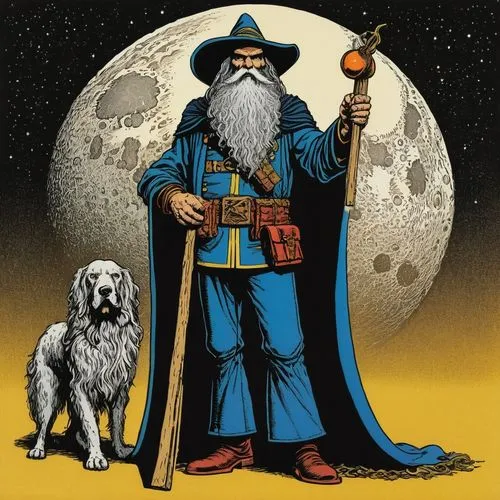 moondog,the wizard,raistlin,ranger,prospector,wizard,Illustration,American Style,American Style 06