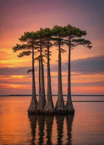 row of trees,golden trumpet trees,mushroom island,mobile bay,south carolina,sea pines,united states national park,bird island,stilt houses,thimble islands,st johns river,stilts,palmetto coasts,cypress,dragon tree,tree toppers,trumpet tree,landscape photography,islands,angel trumpets,Photography,Documentary Photography,Documentary Photography 35