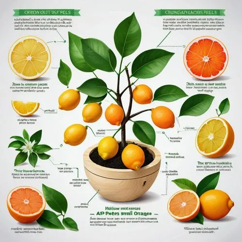 Hollow out citrus peels like oranges, lemons, or grapefruits to create small planters. They not only look colorful and vibrant but also give off a refreshing scent.,citrus fruits,citrus fruit,orange t