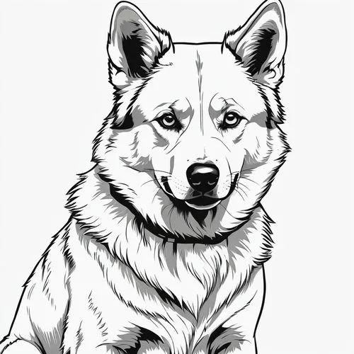 samoyedic,dog line art,akita,samoyed,inu,jindo,Illustration,Children,Children 04