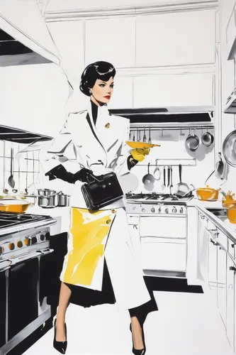 girl in the kitchen,vintage kitchen,housework,kitchen work,domestic,housewife,retro 1950's clip art,cleaning woman,big kitchen,domestic life,kitchen design,kitchenware,food preparation,cuisine classique,modern kitchen,star kitchen,homemaker,chefs,cookery,chefs kitchen,Art,Artistic Painting,Artistic Painting 24