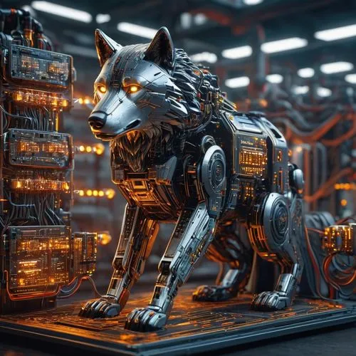 posavac hound,eurohound,cinema 4d,animal containment facility,kennel,constellation wolf,scifi,wolf,cyberpunk,smaland hound,laika,gsd,working terrier,armored animal,working dog,canine,scent hound,cybernetics,sci fi,wolves,Photography,General,Sci-Fi