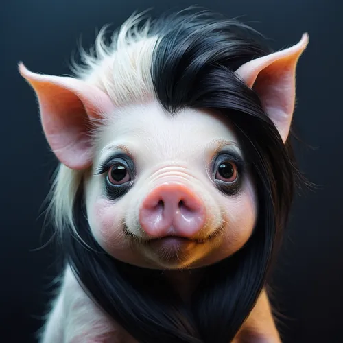 mini pig,brush ear pig,teacup pigs,kawaii pig,pig,domestic pig,pig dog,pot-bellied pig,piglet,wool pig,boar,inner pig dog,piggy,suckling pig,long hair chihuahua,swine,animal portrait,guineapig,lokportrait,skunk,Illustration,Realistic Fantasy,Realistic Fantasy 15