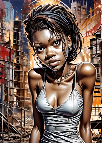 david bates,high-wire artist,lira,voodoo woman,black jane doe,monoline art,graffiti art,afro american,world digital painting,african american woman,african woman,clementine,sci fiction illustration,maria bayo,street artist,brandy,digital artwork,afro-american,black woman,merle black