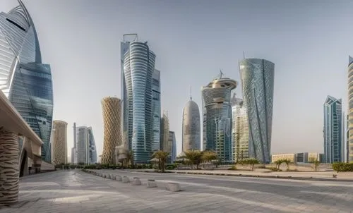 doha towers , lusail towers , sea view , daylight , bushes and trees ,doha,qatar,dhabi,abu dhabi,abu-dhabi,dubai,bahrain,jbr,sharjah,international towers,skyscapers,urban towers,united arab emirates,l