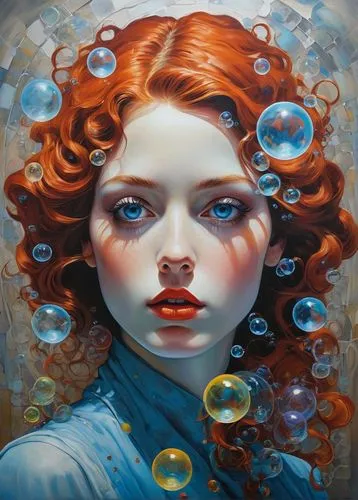 mystical portrait of a girl,water pearls,jasinski,vidarte,fantasy portrait,heatherley,Illustration,Abstract Fantasy,Abstract Fantasy 07