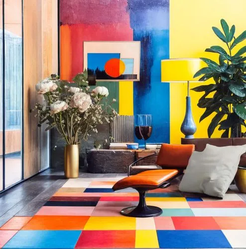 contemporary decor,mondriaan,modern decor,geometric style,mid century modern,mondrian,saturated colors,maximalism,berkus,color blocks,color combinations,interior design,vibrant color,interior modern design,spanish tile,mahdavi,cappellini,interior decoration,maximalist,technicolour