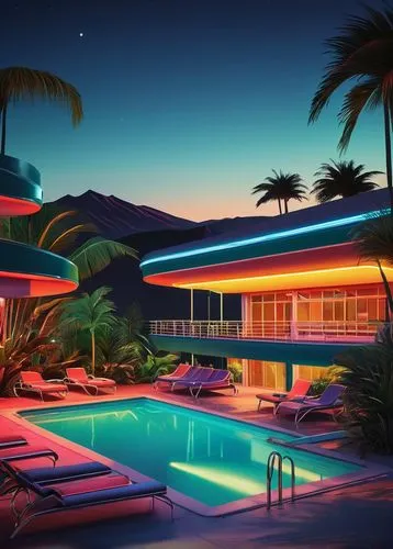 palm springs,motels,riviera,holiday motel,midcentury,pool house,tropical house,lachapelle,poolroom,pool bar,summerland,neutra,hotel riviera,motel,swimming pool,palmilla,mid century modern,shulman,resort,humphreville,Art,Artistic Painting,Artistic Painting 37