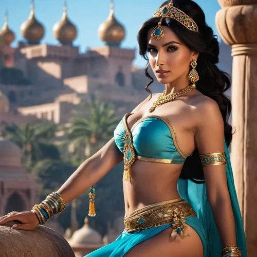 Stunning Princess Jasmine, 8k photo, in action, cinematic,persia,agrabah,mastani,gandhari,lumidee,arabian,vidya,aladha,surana,zarina,hindostan,amrita,taitra,cleopatra,aladin,ancient egyptian girl,alad